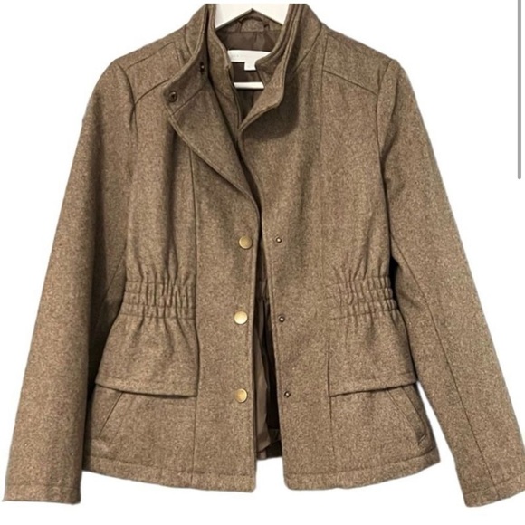 New York & Co Mocha Wool Blend Pea Coat Size Small - Picture 1 of 11